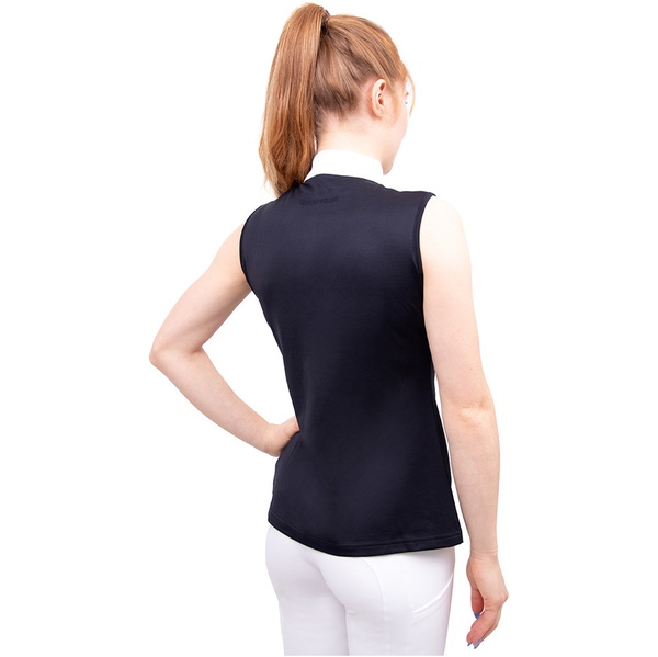 Hy Equestrian Womens Sophia Chemise de concours sans manches 3666 - Rich Navy